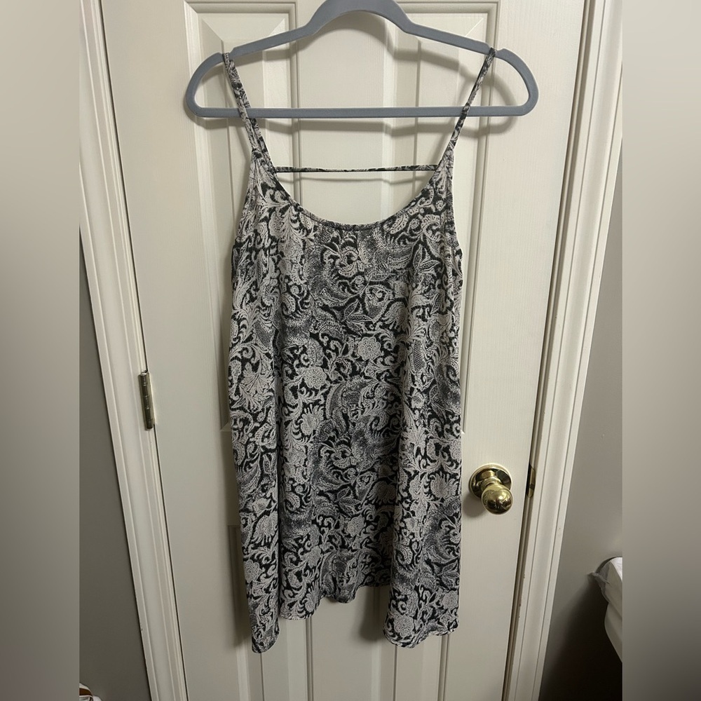 Intimately Free People Swing Slip Dress Cream Black Paisley Boho Small‎